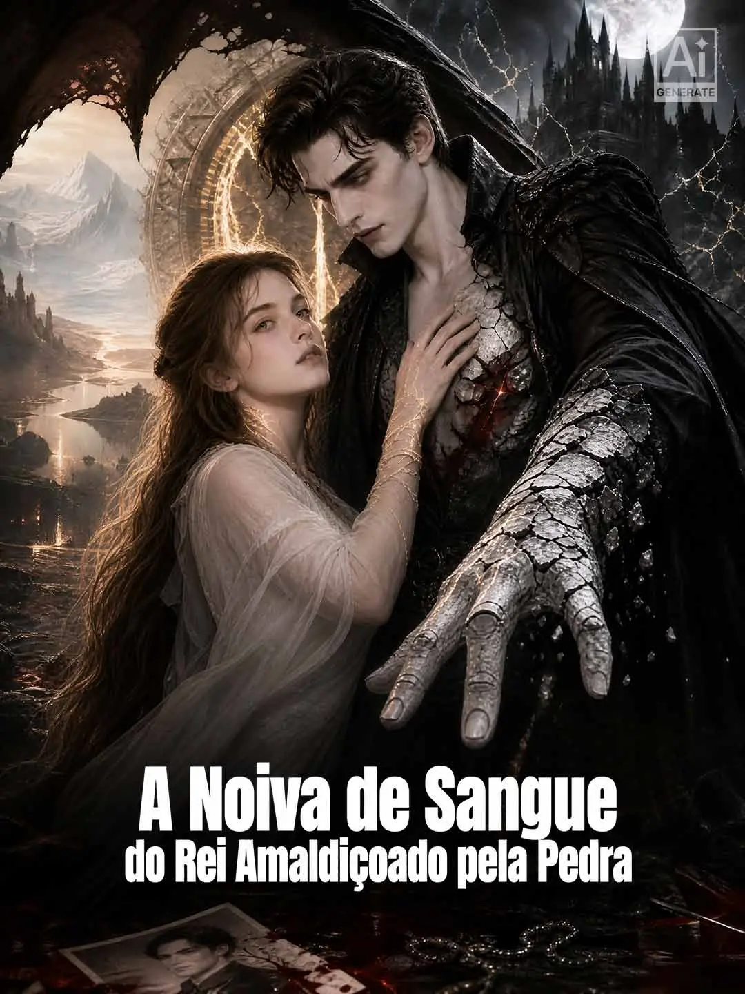 Capa da minissérie A Noiva de Sangue do Rei Amaldiçoado pela Pedra