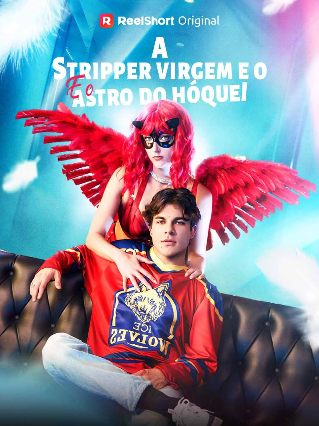 Capa da minissérie A Stripper Virgem e o Astro do Hóquei