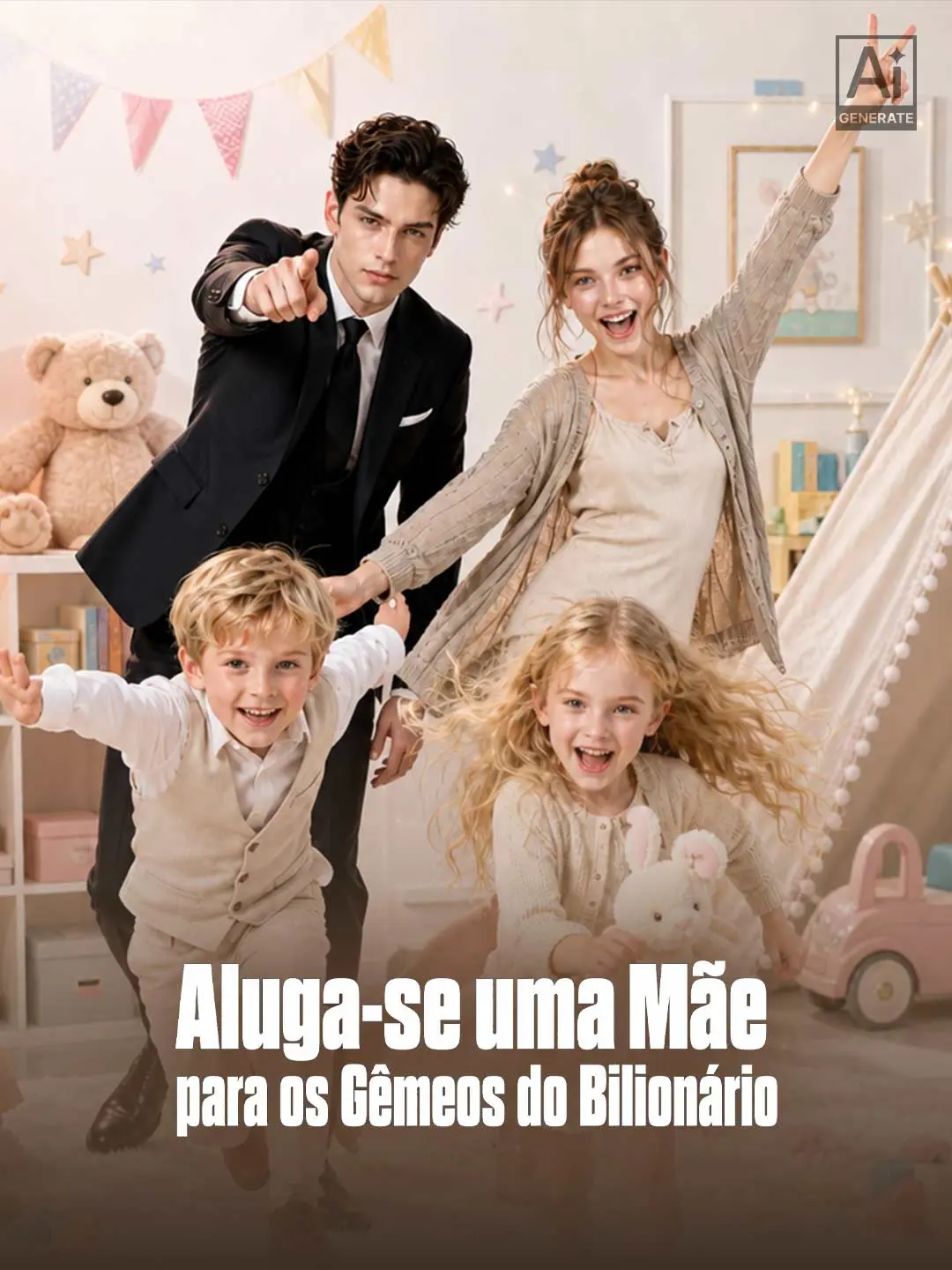 Capa da minissérie Aluga-se uma Mãe para os Gêmeos do Bilionário