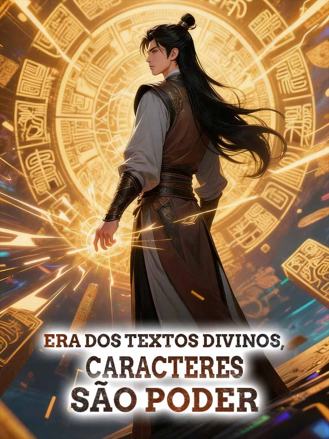 Capa da minissérie Era dos textos divinos, caracteres são poder