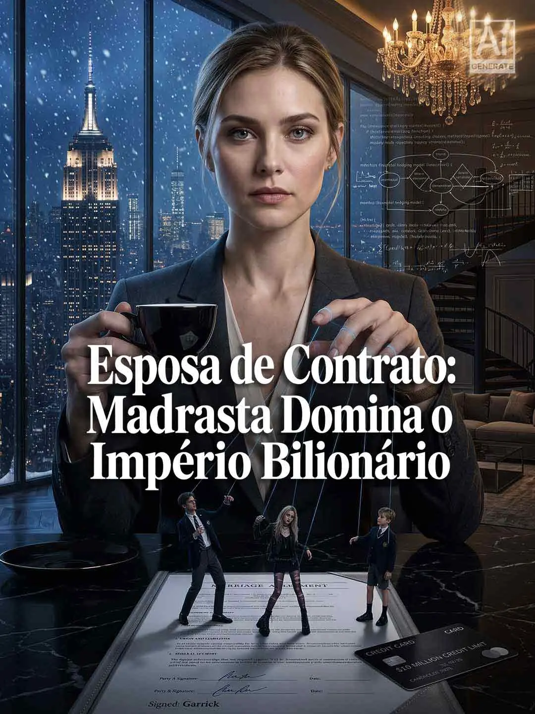 Capa da minissérie Esposa de Contrato: Madrasta Domina o Império Bilionário