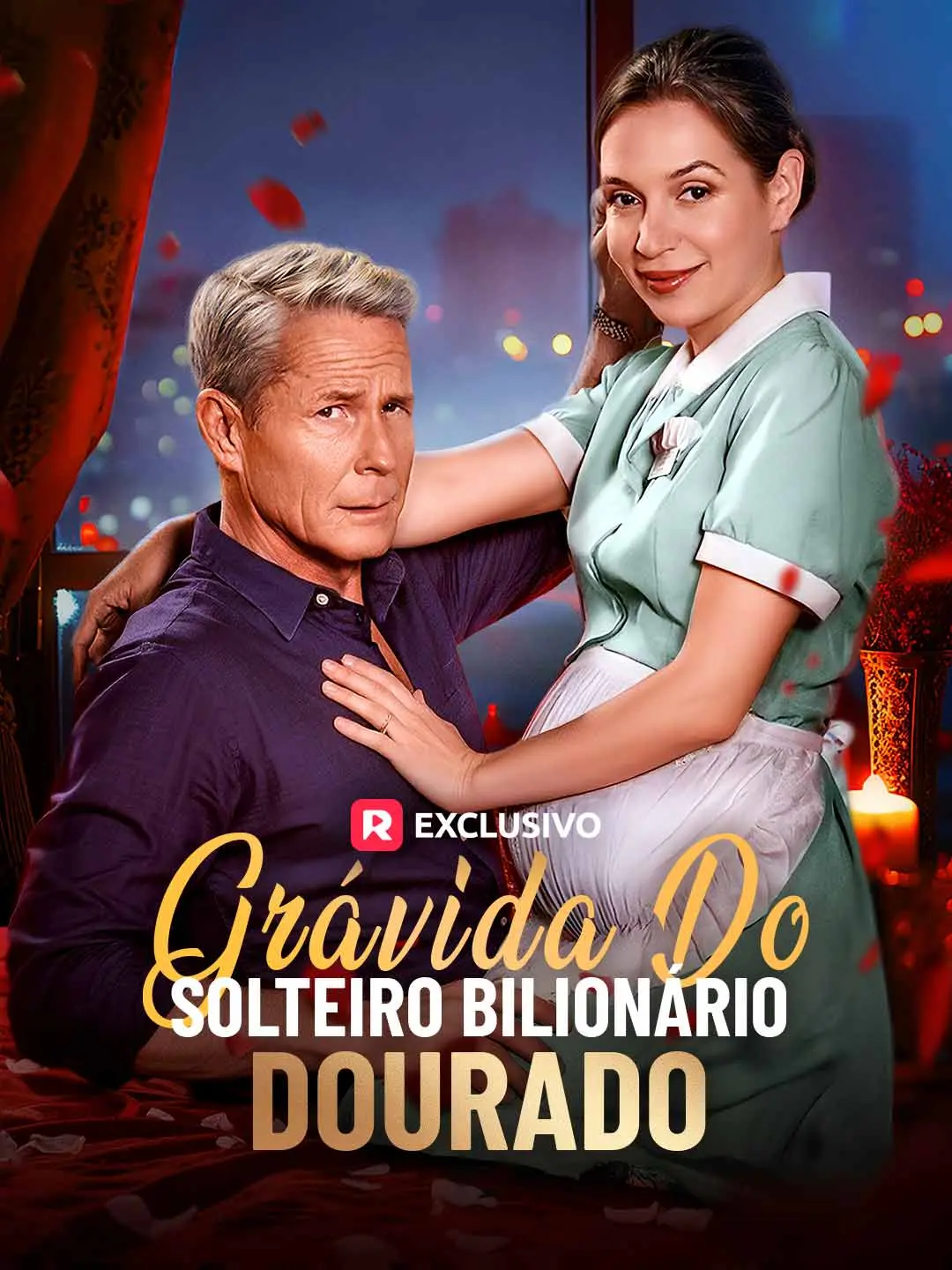 Capa da minissérie Grávida do Solteiro Bilionário Dourado