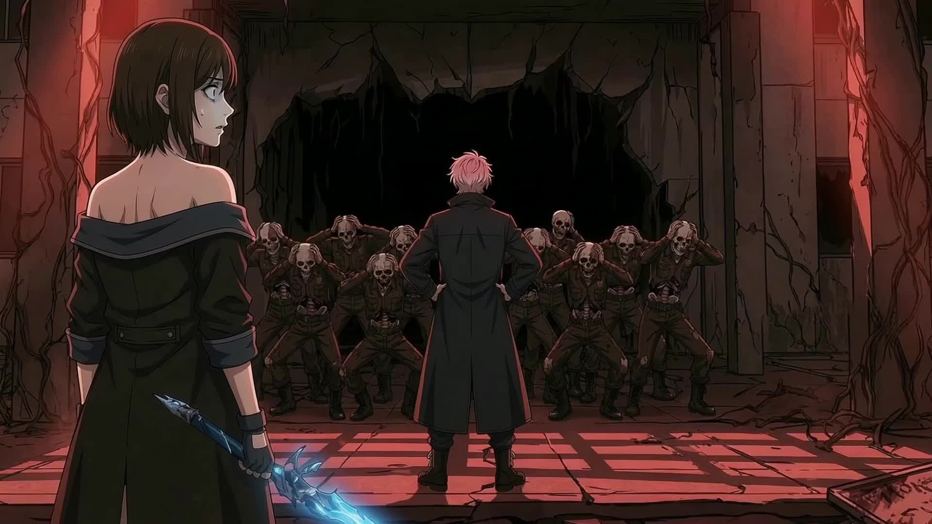 Episódio 23 de Isekai de terror, gêmeas fantasmas batem à porta