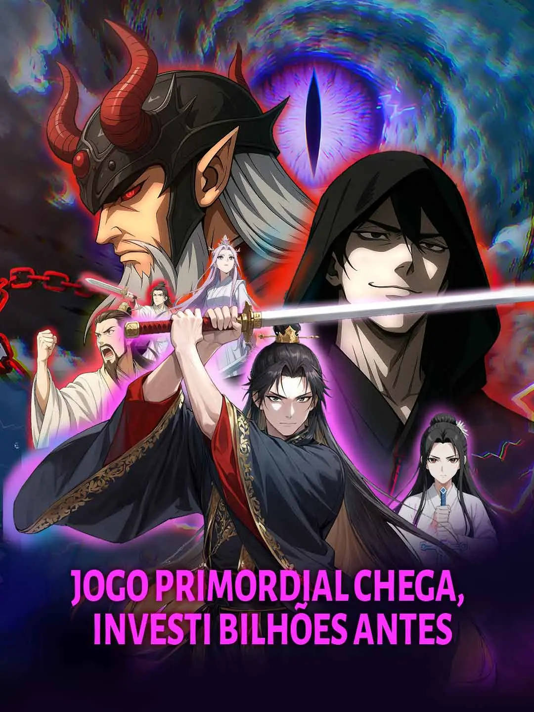Capa da minissérie Jogo primordial chega, investi bilhões antes