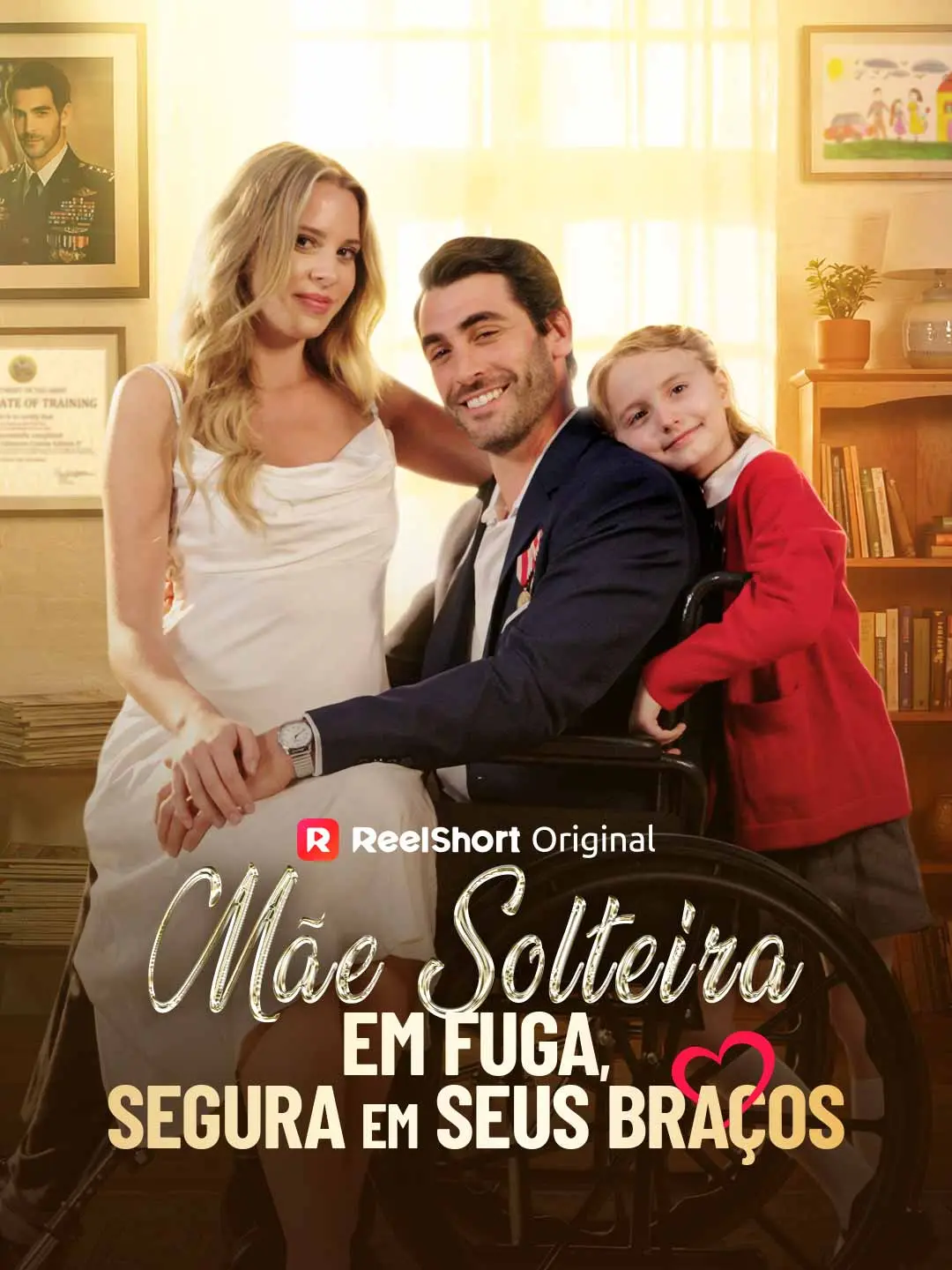 Capa da minissérie Mãe solteira em fuga, segura em seus braços