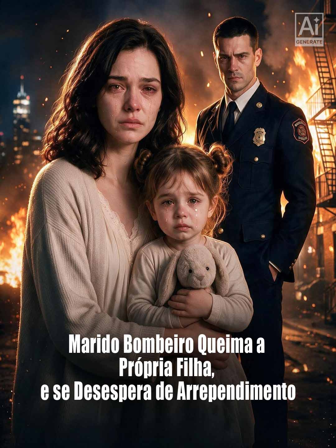 Capa da minissérie Marido Bombeiro Queima a Própria Filha, e se Desespera de Arrependimento