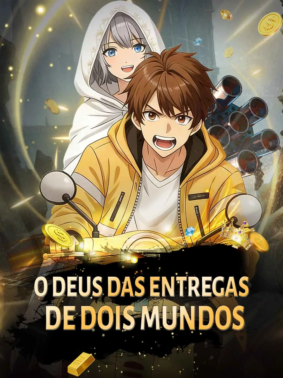 Capa da minissérie O deus das entregas de dois mundos