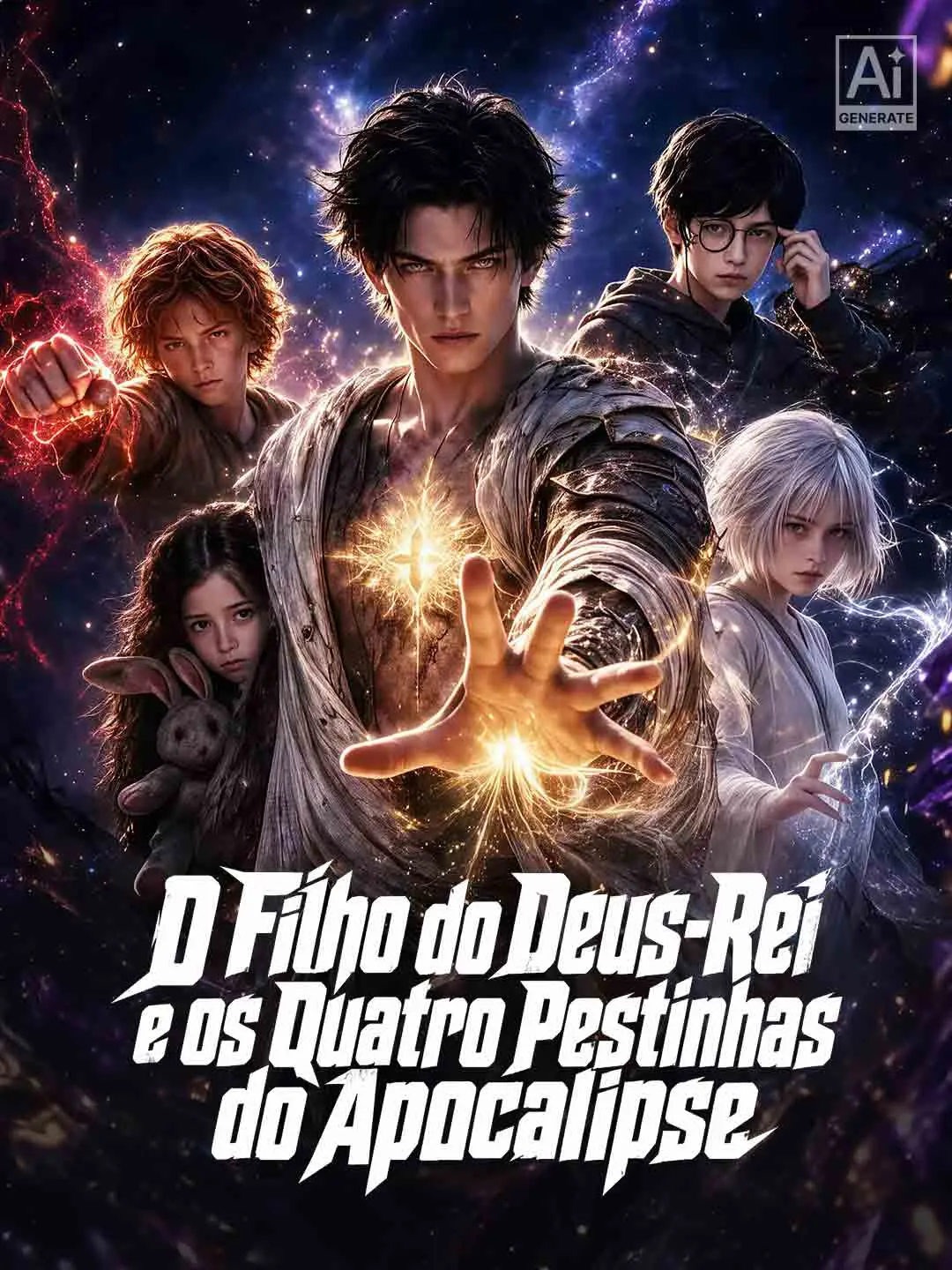 Capa da minissérie O Filho do Deus-Rei e os Quatro Pestinhas do Apocalipse
