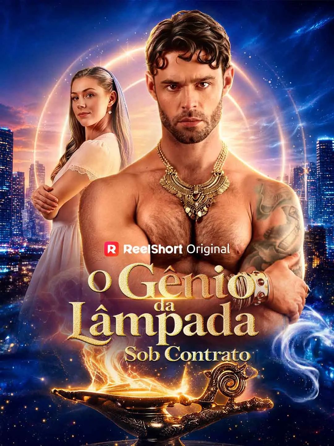 Capa da minissérie O Gênio da Lâmpada Sob Contrato