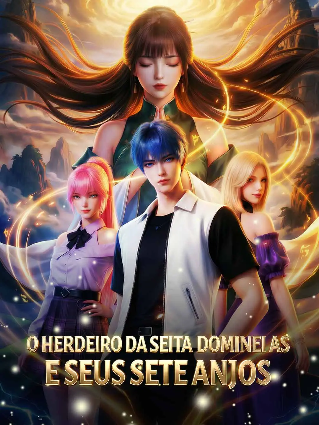 Capa da minissérie O Herdeiro da Seita e Seus Sete Anjos