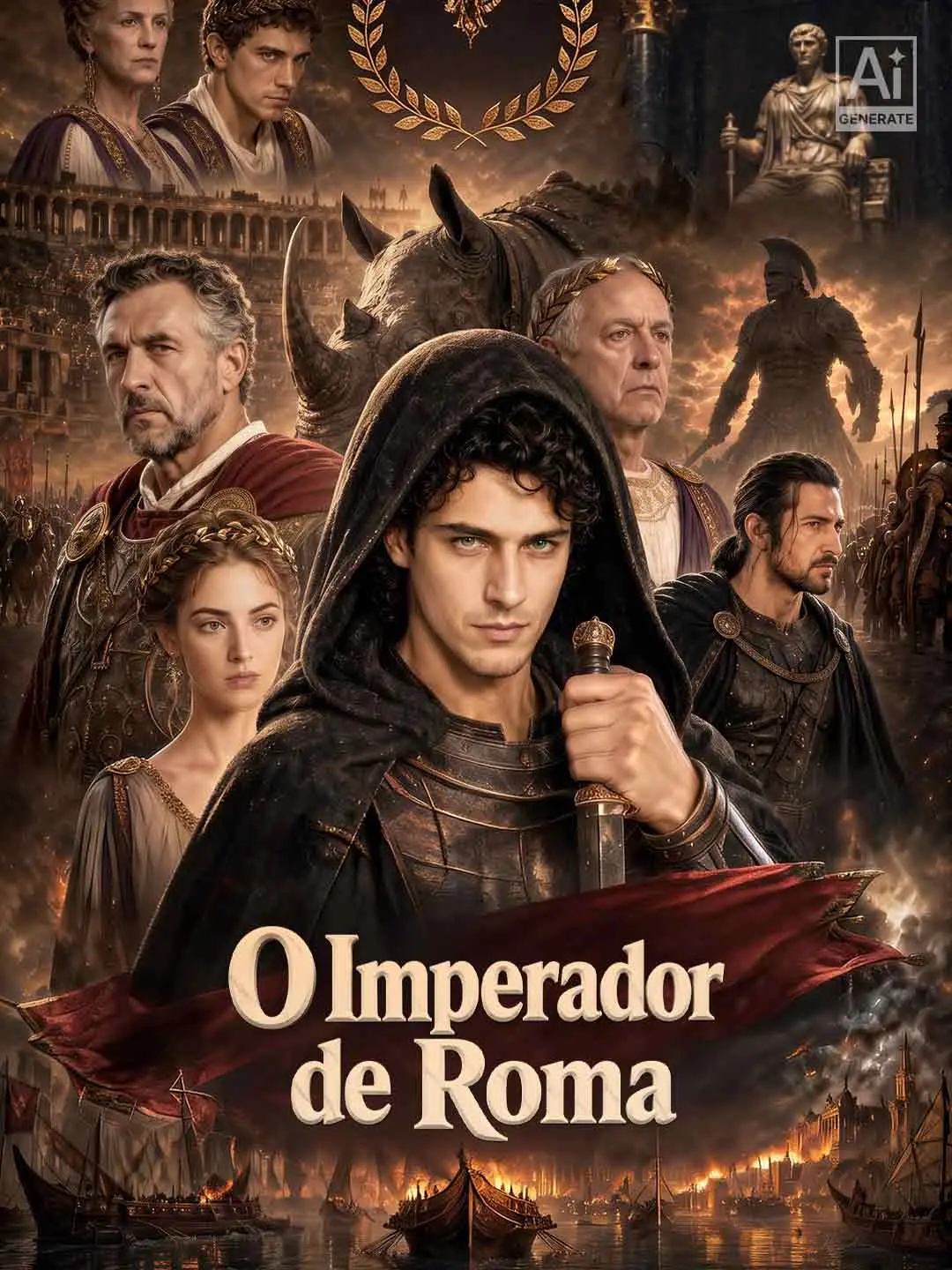 Capa da minissérie O Imperador de Roma