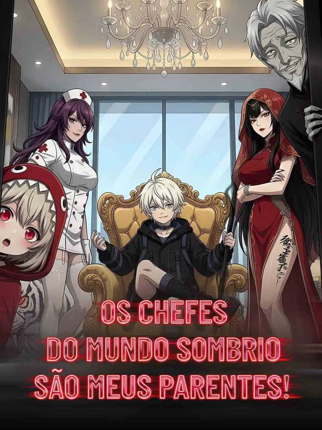 Capa da minissérie Os Chefes do Mundo Sombrio são Meus Parentes!