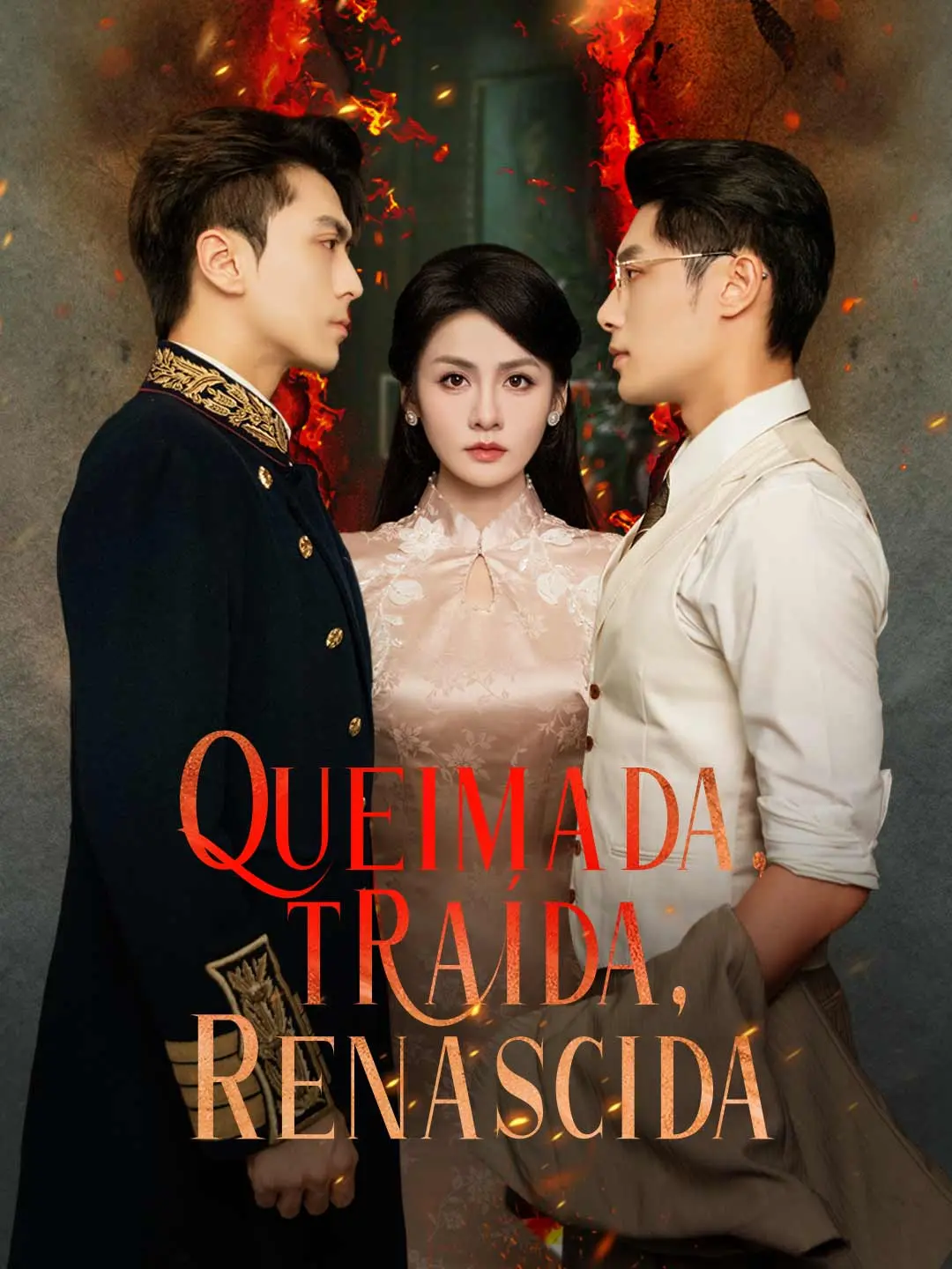 Capa da minissérie Queimada, traída, renascida