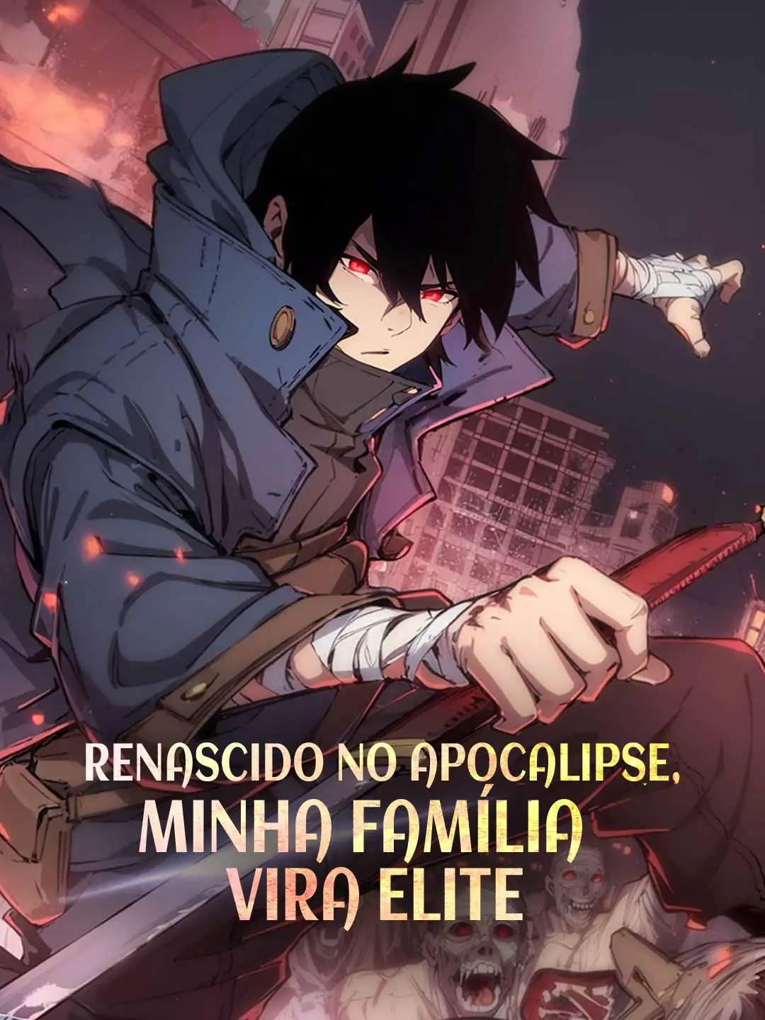 Capa da minissérie Renascido no apocalipse, minha família vira elite