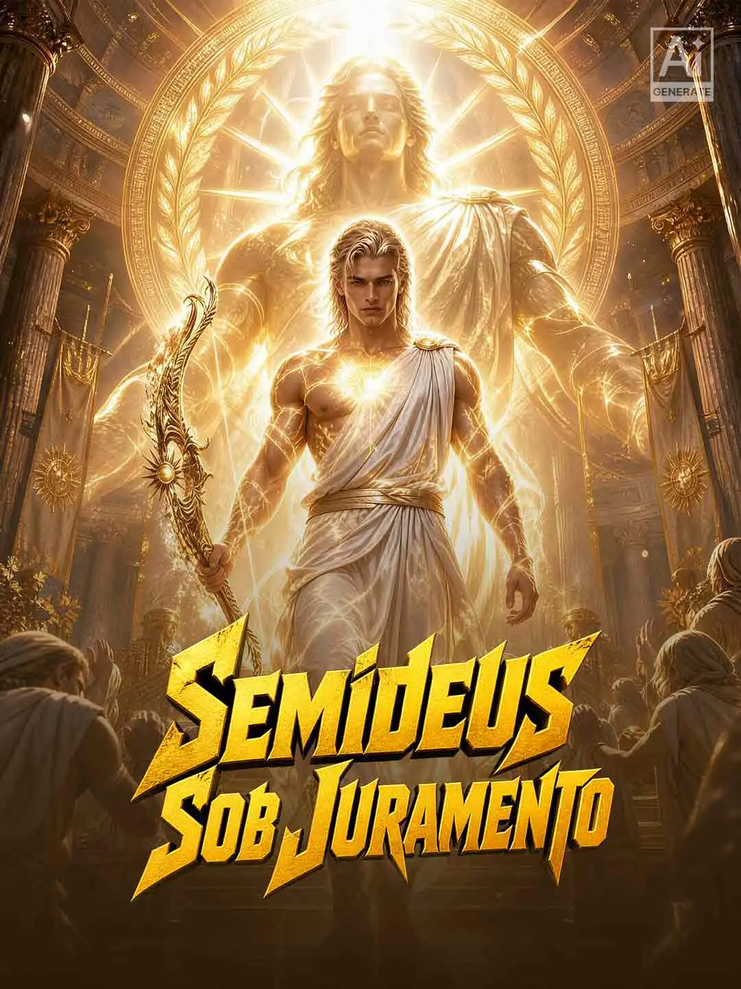 Capa da minissérie Semideus Sob Juramento