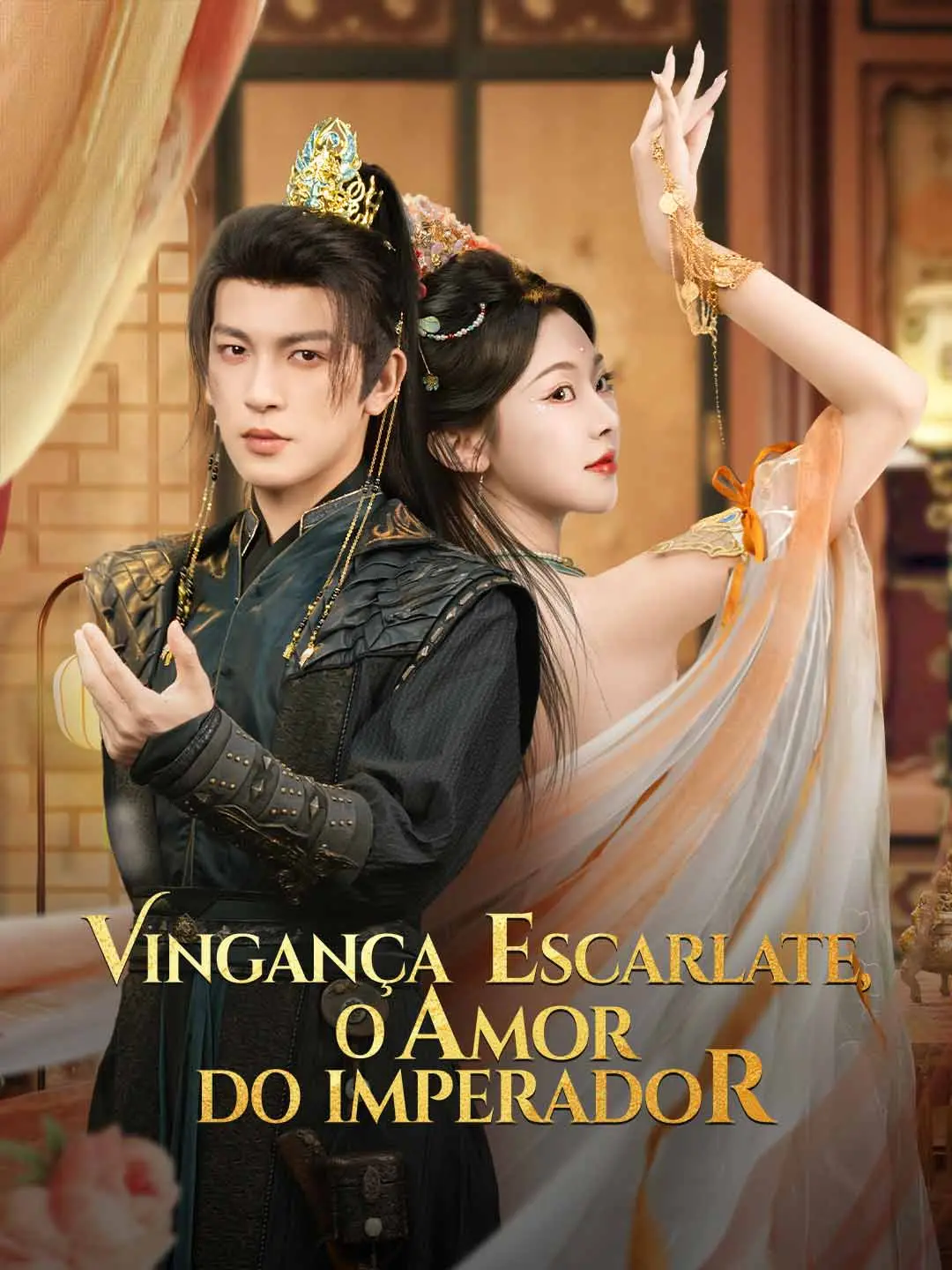 Capa da minissérie Vingança escarlate, o amor do imperador
